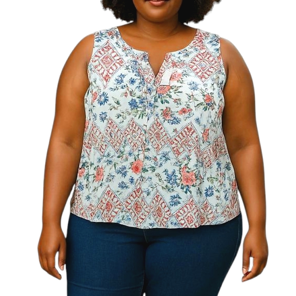 NWT Love Ryan Plus Size Splitneck Top 1X